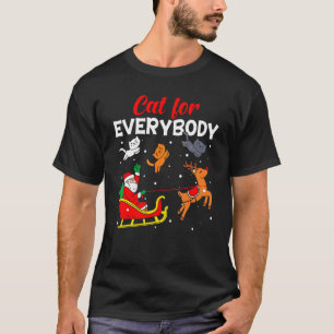 すべての人のための猫 サンタ クリスマス パジャマ Xmas ホリデー Tシャツ