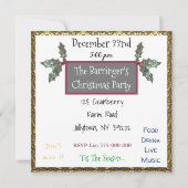 すべての人のための美しいクリスマスパーティー 招待状 (裏面)