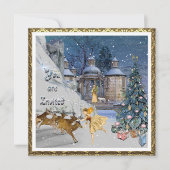 すべての人のための美しいクリスマスパーティー 招待状 (正面)