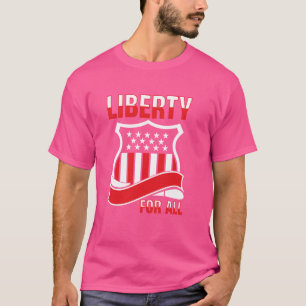 すべての人のための自由。独立記念日、国旗、男性、Wom Tシャツ