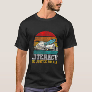 すべての人のための識字と正義 先生 読み物 Tシャツ