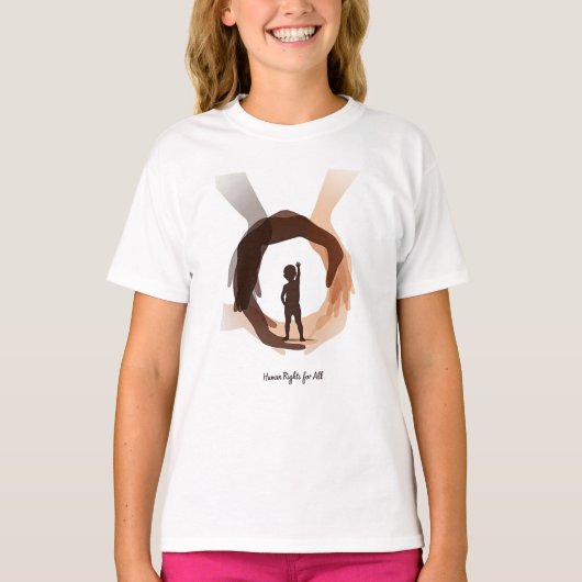 すべての人の人権 – ミニマル・ダイバーシティ・サークル デ Tシャツ (正面)