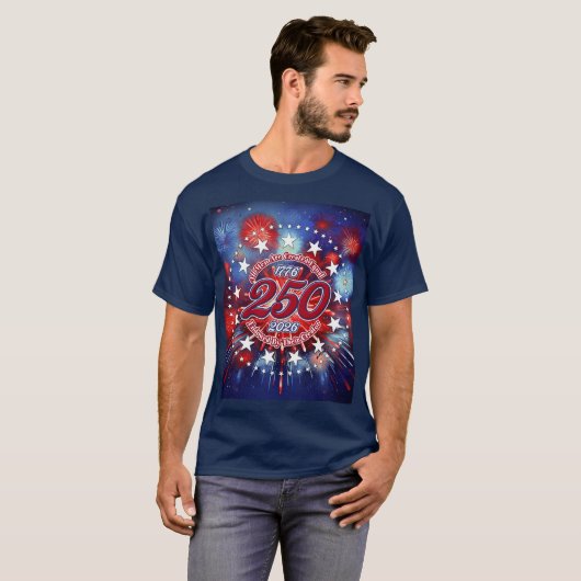 すべての人は創造されたグラフィック花火バースト Tシャツ (正面フル)