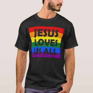 すべての人を愛するイエス LGBT ゲイ プライド レインボー ボーイ Tシャツ