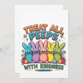 すべての人を親切に扱おう イースターバニー 招待状 (正面/裏面)