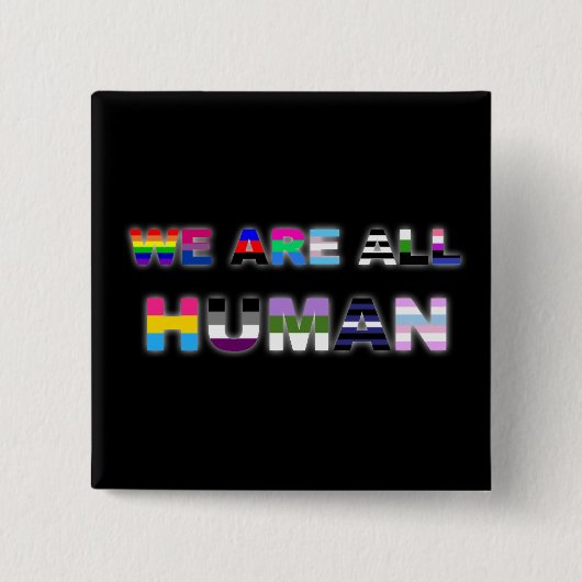 すべての人間の黒 缶バッジ (正面)