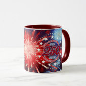 すべての人間は創造主によって自由に fireworks を爆発させた マグカップ (正面右)