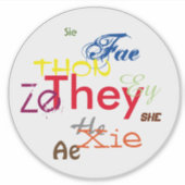 すべての代名詞の上のステッカー シール (正面)