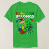 すべての作品は恐竜の自閉症意識のパズに属している Tシャツ (デザイン正面)