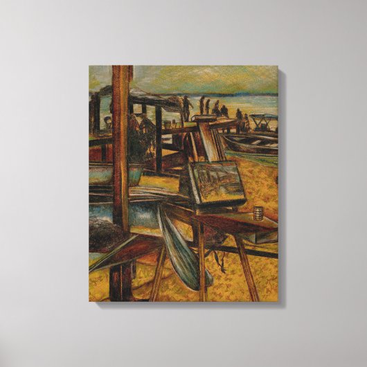 すべての偉大な絵画は一筆から始まる キャンバスプリント (正面)