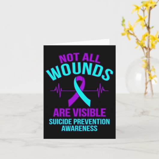 すべての傷が可視ハッピー自殺認識度グラ カード (黄色い花)