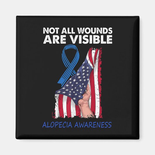 すべての傷が目に見える脱毛症認識度 マグネット (正面)