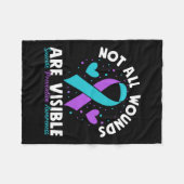 すべての傷が目に見える自殺認識度メンタ フリースブランケット (正面(横))