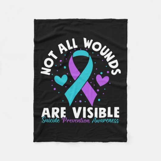 すべての傷が目に見える自殺認識度メンタ フリースブランケット (正面)