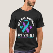 すべての傷が目に見える自殺認識度メンタ Tシャツ (正面)