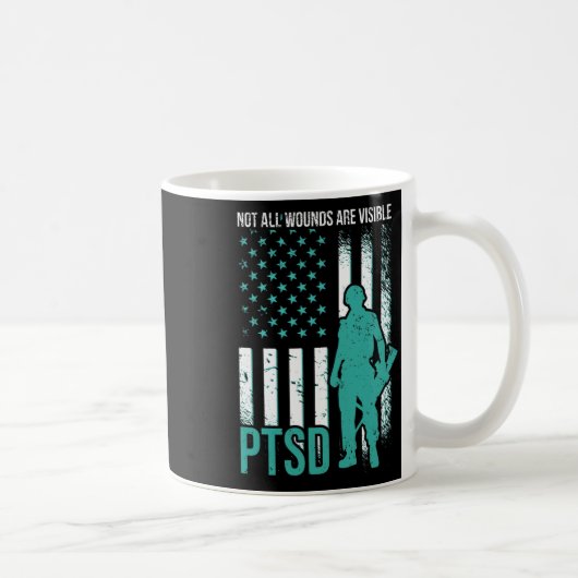 すべての傷が表示されない – Ptsd認識度 コーヒーマグカップ (右)