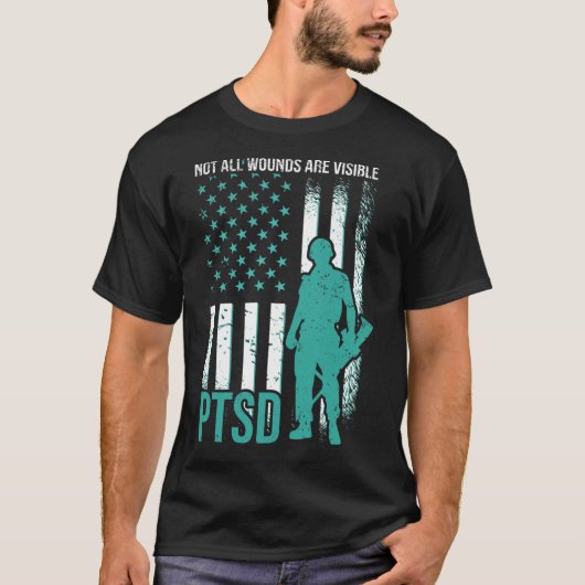 すべての傷が表示されない – PTSD認識度 Tシャツ (正面)