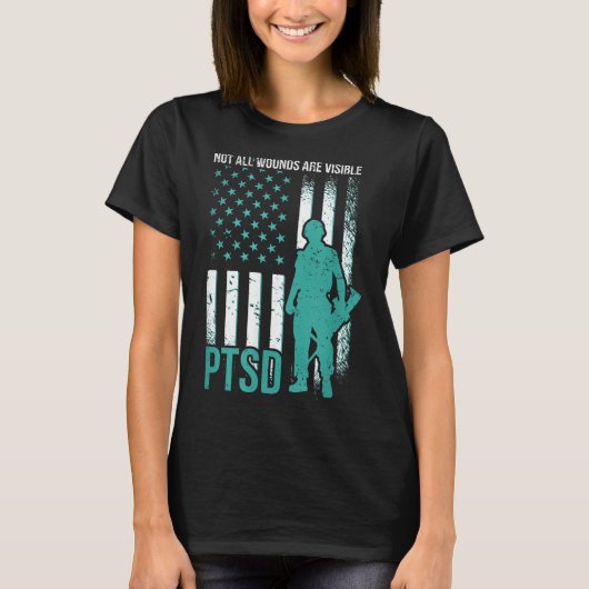 すべての傷が表示されない – Ptsd認識度 Tシャツ (正面)