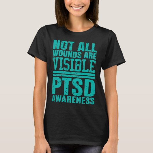 すべての傷が表示されない – Ptsd認識度 Tシャツ (正面)