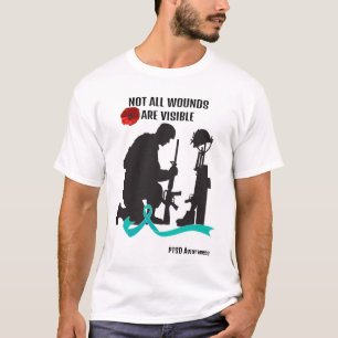 すべての傷が見えるわけではない。PTSD認識度。 Tシャツ