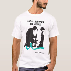 すべての傷が見えるわけではない。PTSD認識度。 Tシャツ