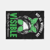 すべての傷が見える乱雑なBunメンタルヘルス フリースブランケット (正面(横))