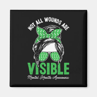 すべての傷が見える乱雑なBunメンタルヘルス マグネット