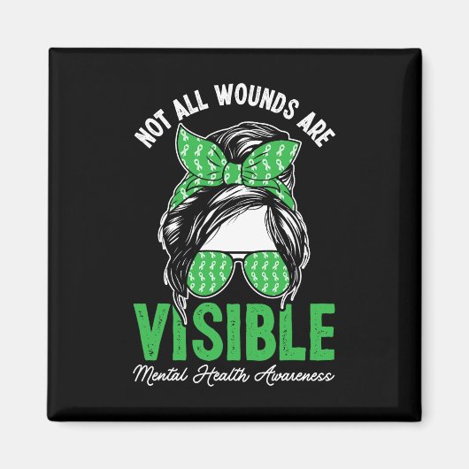 すべての傷が見える乱雑なBunメンタルヘルス マグネット (正面)