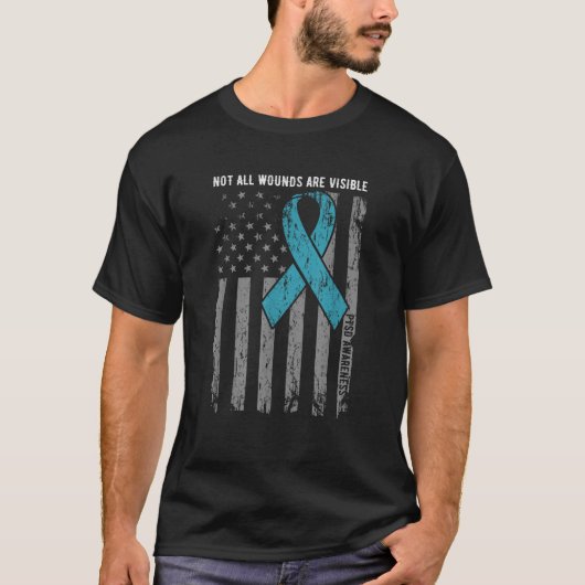 すべての傷が見えるPTSD認識度Tシャツではない Tシャツ (正面)