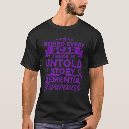 すべての傷跡の認知症の後ろに認識度 Tシャツ (正面)