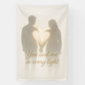 すべての光の中であなたと私 ロマンチック シャドウ アート バック 横断幕 (縦)