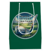 すべての出席者のゴルフ抱き枕 ミディアムペーパーバッグ (裏面)