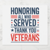 すべての勇敢な人々を称える ありがとう退役軍人記念日 ビールラベル (シングルラベル)