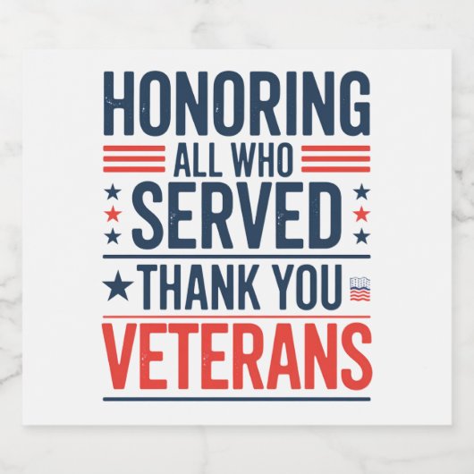 すべての勇敢な人々を称える ありがとう退役軍人記念日 ビールラベル (シングルラベル)