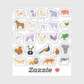 すべての動物のステッカーパッ子供へク シール (シート)