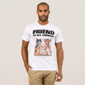 すべての動物の友達 ビーガン Tシャツ (正面フル)