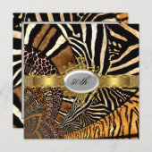 すべての動物の肌が50歳の誕生日パーティーを見る 招待状 (正面/裏面)