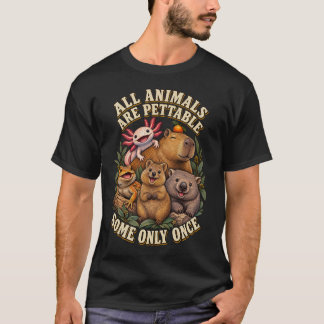 すべての動物は可愛い 一部のは一度だけ レトロ Tシャツ