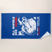 すべての動物は1に等しい ビーチタオル (正面)