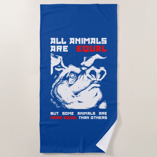 すべての動物は1に等しい ビーチタオル (正面)
