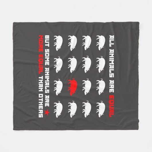 すべての動物は2に等しい フリースブランケット (正面(横))