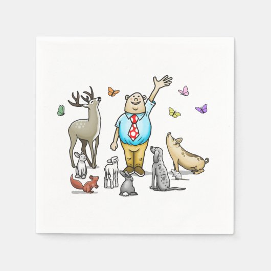 すべての動物を呼び出す誕生日 スタンダードカクテルナプキン (正面)