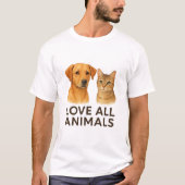 すべての動物を愛するティーシャツ Tシャツ (正面)