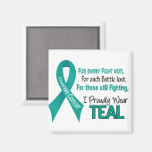 すべての卵巣がん.....I誇らしげに衣服ティール(緑がかった色)1 マグネット (正面/裏面)