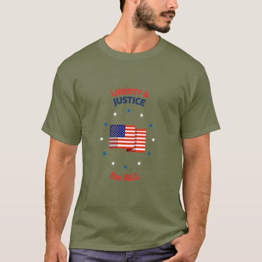 すべての叙事詩の愛国的なアメリカ人のための自由と正義 Tシャツ (正面)