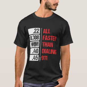 すべての口径は911 Pro Gun Sをダイヤルするよりも速い Tシャツ