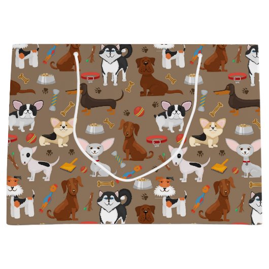 すべての可愛い犬 ラージペーパーバッグ (正面)