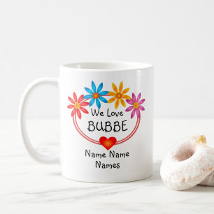 すべての名前の変更キッズ名BUBBEフラワーハート コーヒーマグカップ