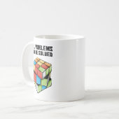 すべての問題を解決前向き コーヒーマグカップ (正面左)