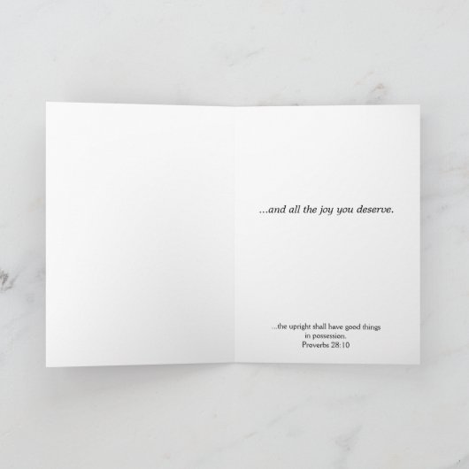 すべての善のための誕生日祈りの言葉 カード (内部)